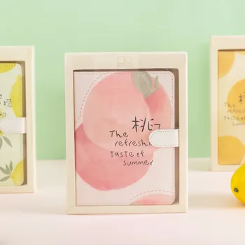 

Creative A6 Cute Fruit Notebook Daily Planner Stationery Set DIY Record Diary for Girl PU Leather Travel Journal School Supplies