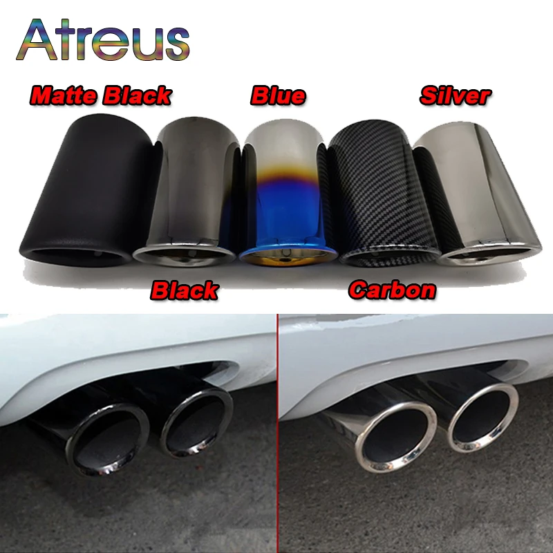 Uitlaatpijp Auto Accessoires Auto Rvs Chrome Uitlaat Headers Tip Pijp Staart Achter Uitlaat Pijp Voor Audi A4 B8 A4L Q5 2007-2014(2 pieces-sliver