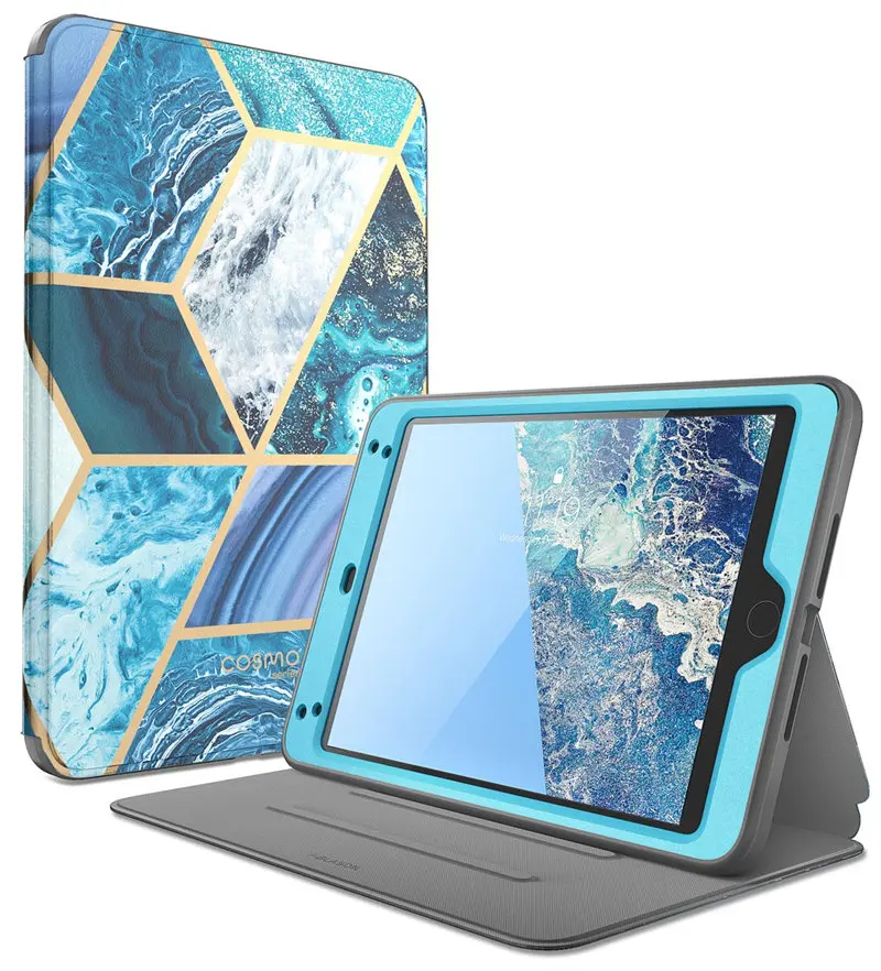 Marble-Blue I-BLASON для ipad Mini 4 5 Чехол Cosmo полный корпус Trifold Стенд защитный чехол с Авто Режим сна/Пробуждение и встроенный протектор экрана - Цвет: Marble-Blue