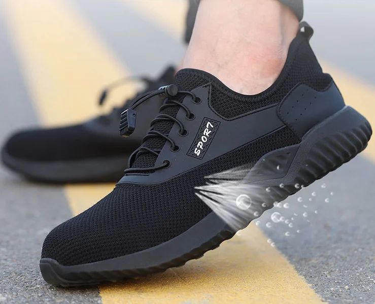 Steel Toe Safety Shoes Men Boots Lightweight Breathable Puncture Proof Light Sneaker Non-slip Industrial Construction Work Shoes