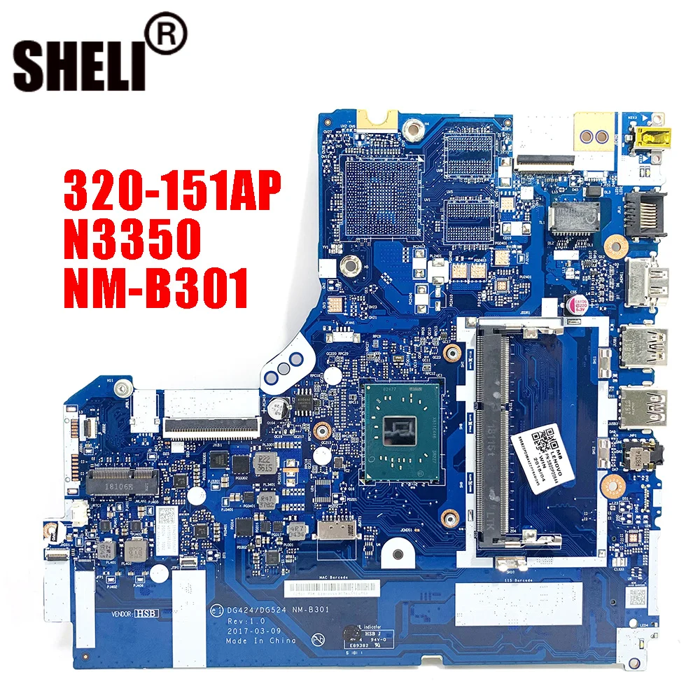 NM-B301 For Lenovo 320-15IAP notebook motherboard DG424 DG524 NM-B301 motherboard CPU N3350 DDR3 100