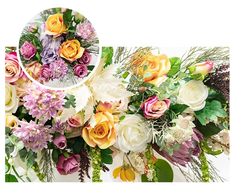 JAROWN Wedding Floral Wedding Arch Arrangement Artificial Flower Row Small Corner Flower Stage Background Home Party Welcome Area Decor (4)