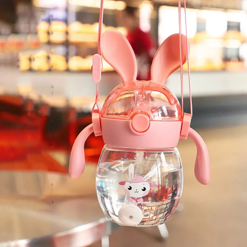 360 Drinking Wide Mouth Feeding Bottle Water With Handle Silicone Straw Training Milk Babies Suction Cups Leakproof