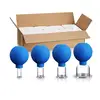 1-4pcs Vacuum Cupping Cups Set Rubber Head Glass Anti Cellulite Massage Chinese Therapy Face Cupping Set Cans For Health Massage 3