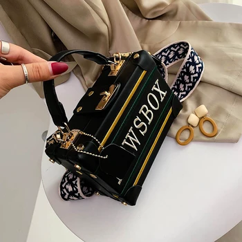 

Fashion Women Shoulder Bag Small Box Bag Embroidery Letter Handbags Simple Female Tote Summer High Quality Ladies Crossbody Bag