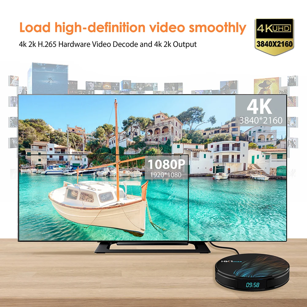 Android tv Box 9,0, RK3318 Smart tv Box 2 Гб 16 Гб Поддержка 2,4G 5,8G WiFi Bluetooth 4,1 с мини подсветкой клавиатуры Ethernet LAN 3D