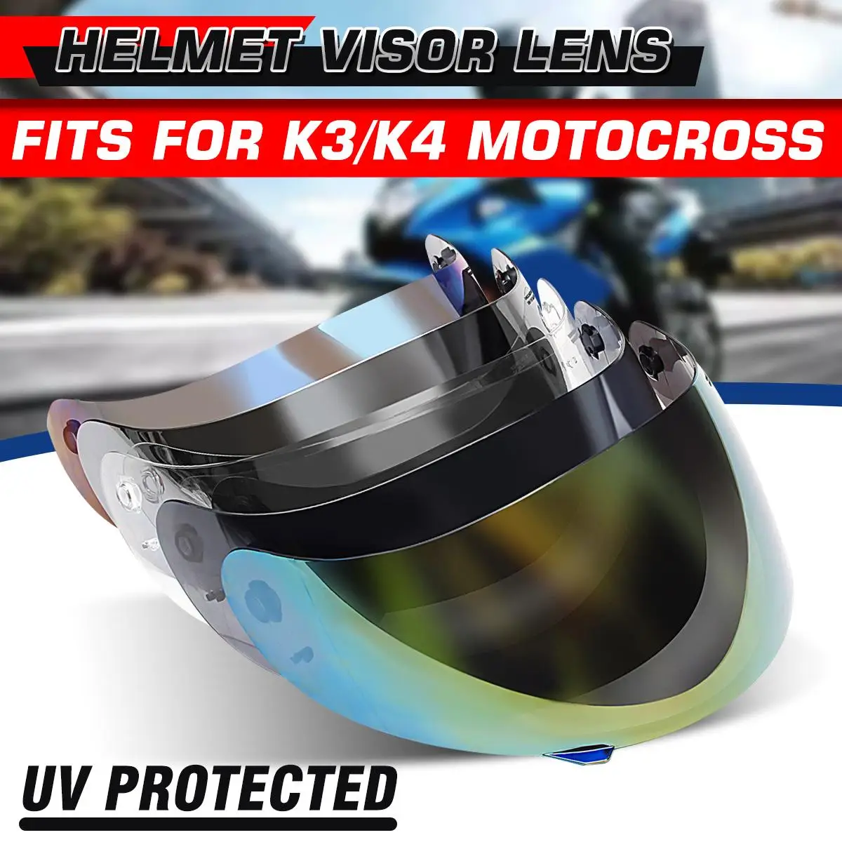 Motorcycle Helmet Lens Visor Motocross Full Face Helmet Visor Shield Helmet  Visor Glasses For Agv K3 K4 - Helmets - AliExpress