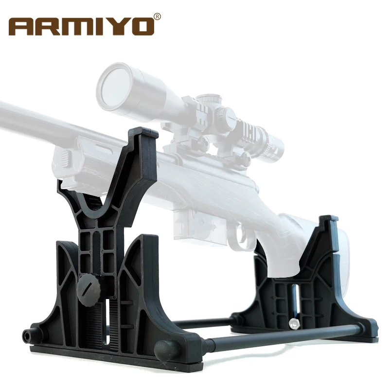 Armiyo Tactical Adjustable Rifle Gun Rack Cleaning Cradle Holder Maintenance Display Bench Rest