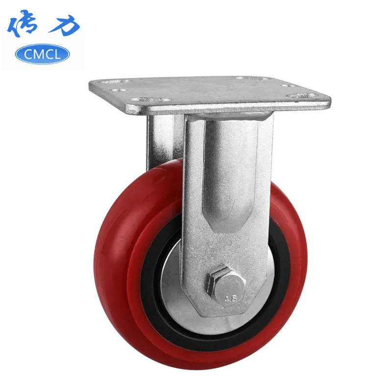 

1 Pcs 5 Inch Heavy Red Directional Wheel Diameter 125 Korean Fixed Caster Logistics Turnover Trolley Foot Maximum Load 250kg