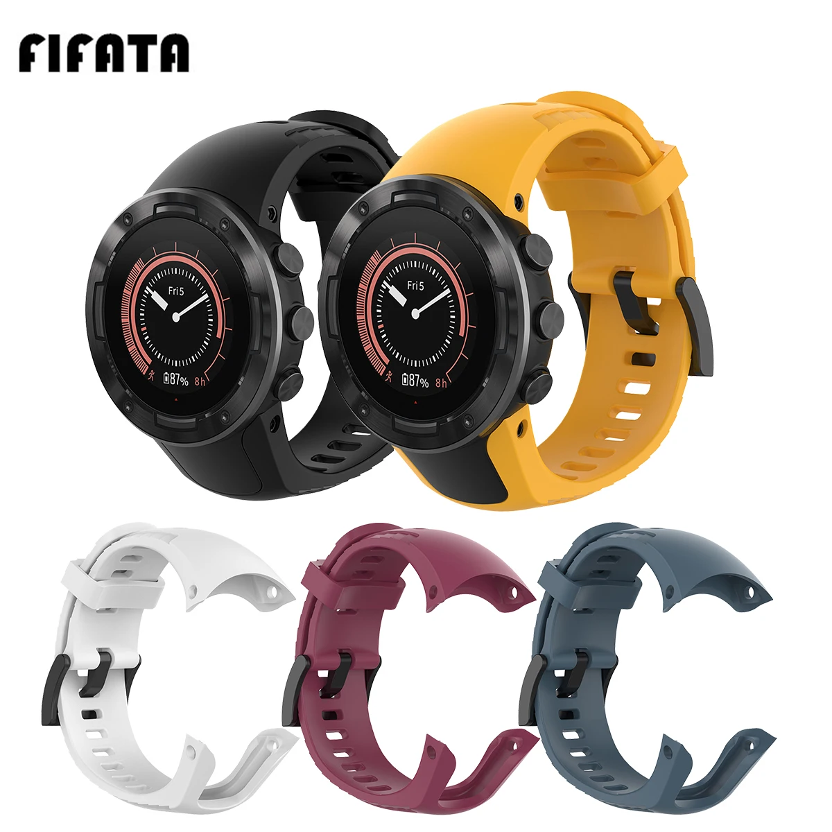 

FIFATA Colorful Silicone Watch Band For Suunto 5 Smart Bracelet Silicone Wristband Accessories For Suunto 5 Sport Watch Strap
