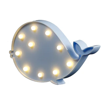 

16.5cm whale shape battery letter marquee lights high quality holiday plastic board letter lamp