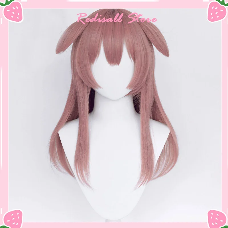 Inugami Korone Cosplay Wig Long Wavy Hair Pink Brown Braids Holo no Graffiti Synthetic Hair with Ears