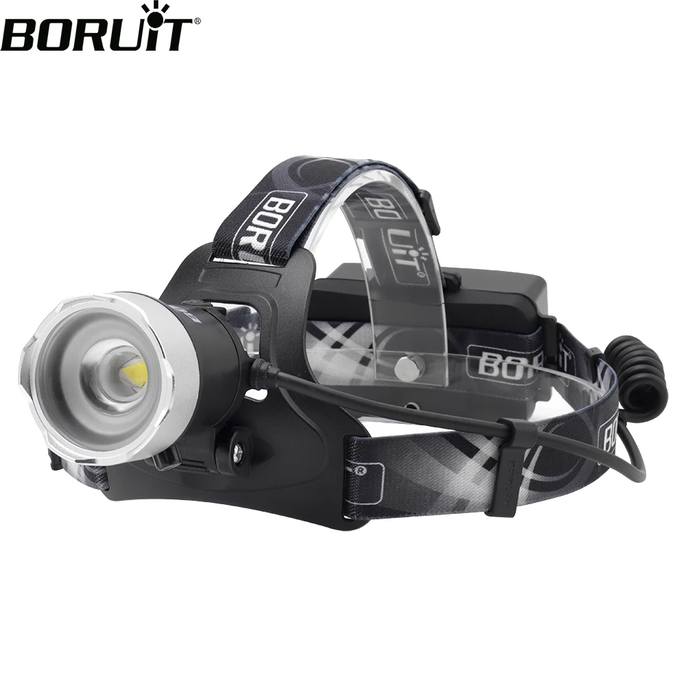 Головной фонарь BORUiT B13 CREE XM L2 светодиодный головной с 3 режимами аккумулятором 18650