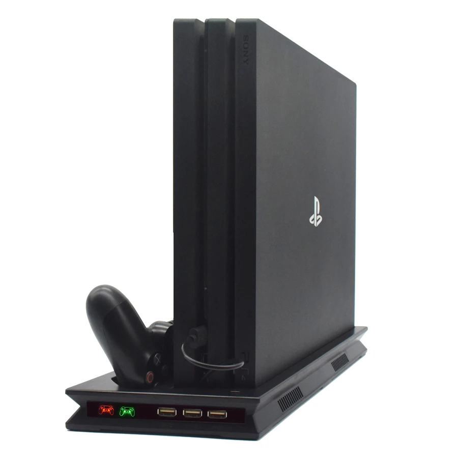 PS4 Pro тонкий светодиодный вертикальный стенд 2 контроллера зарядное устройство зарядная док-станция охлаждающий вентилятор игровая станция 4 PS 4 PRO тонкие аксессуары
