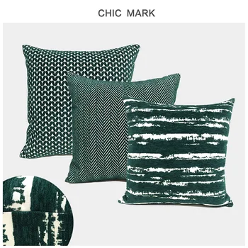 

New Geometry Abstract Series Cushion Cover Green Stripe Decorative Pillowcase for Sofa Bed Car Home Decor Pillow Covers 45x45cm