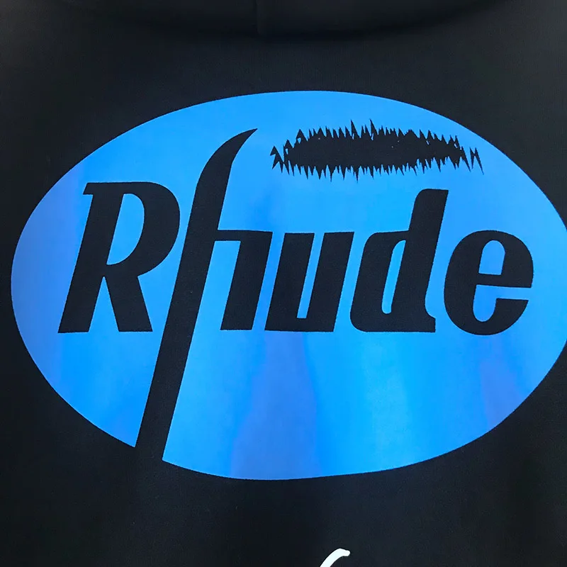 Новинка, вышитая буква RHUDE x Maxfield LA, Толстовка для мужчин и женщин, лучшая версия, уличная мода, пуловер с капюшоном