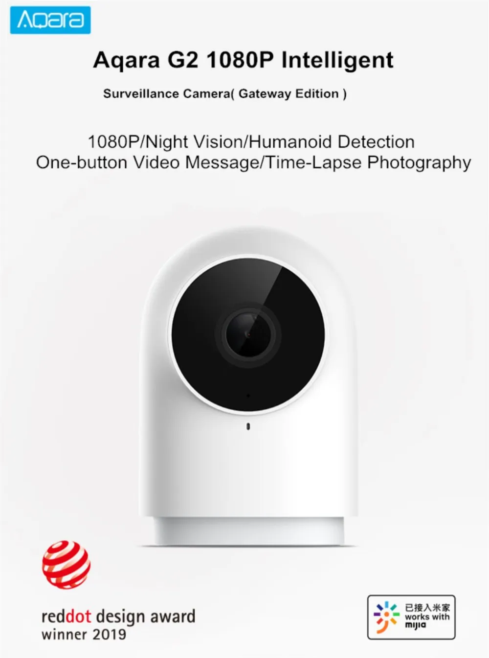 Aqara 1080P Сеть G2 камера шлюз издание умная ip-камера Zigbee связь функция AI приложение управление Умный дом устройство