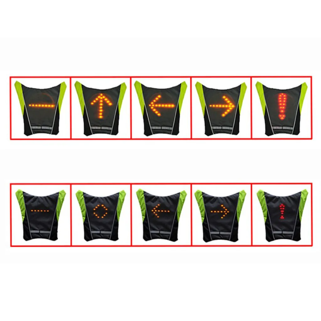 New Light Night Riding Cycling Vest Multi-function Wireless Remote Control LED Light-emitting Vest Cornering Lamp