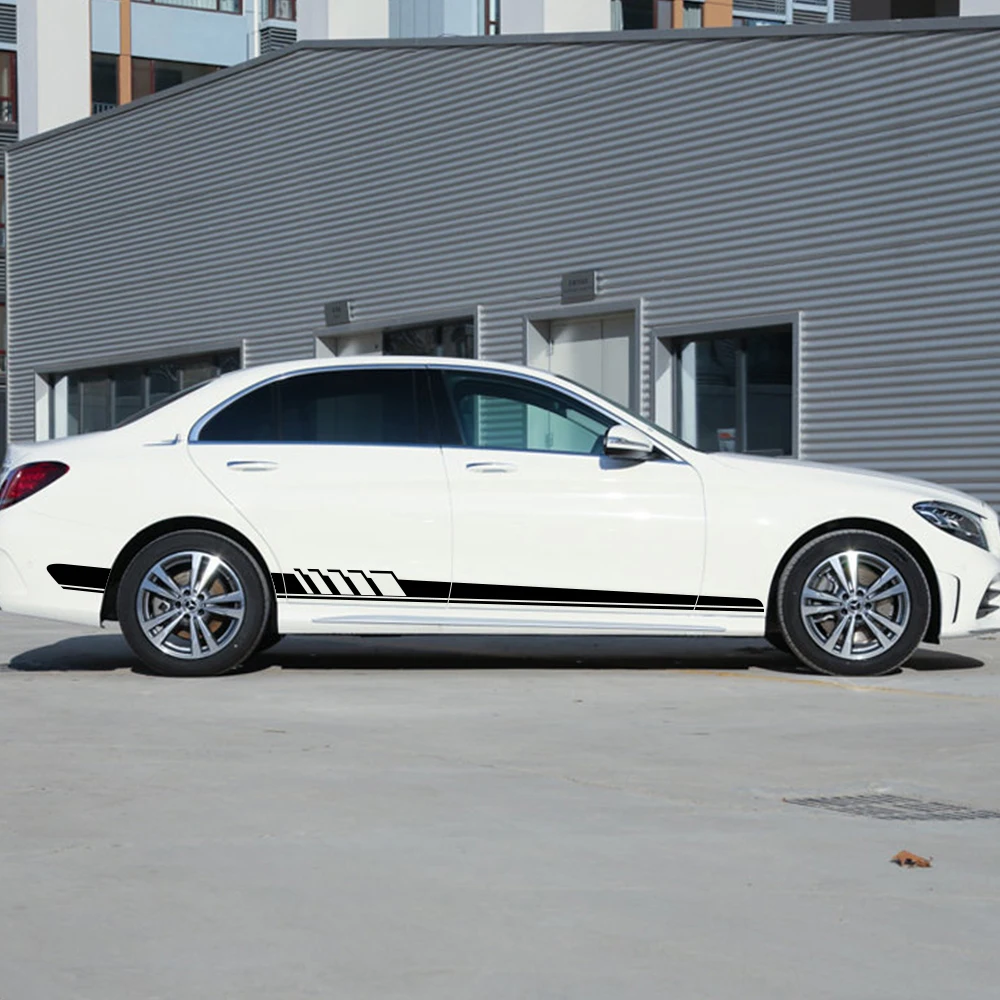 Автомобильные наклейки с боковой полосой сделай сам для Mercedes Benz W205 W204 W203 C Class C180