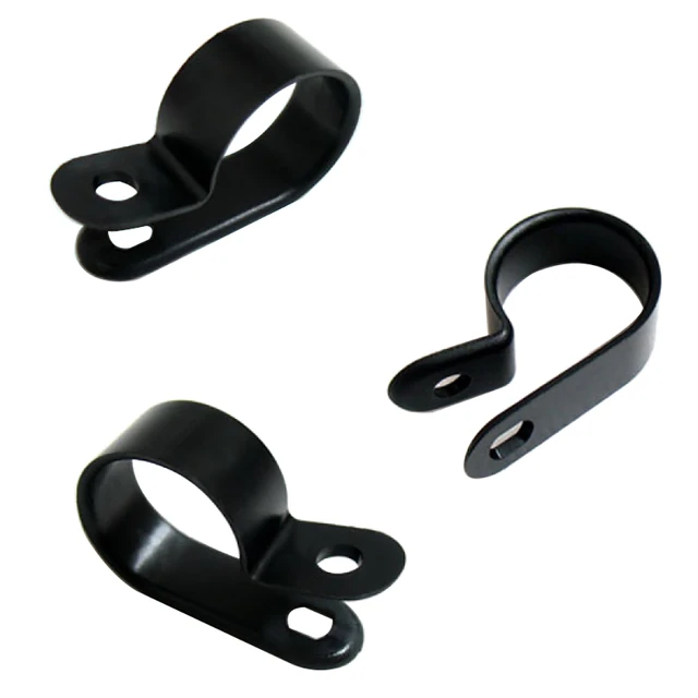 Abrazaderas de plástico P Clipcs R negro para fijación de tubos