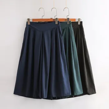 

Women Summer Pants Casual Solid Color Cropped Trousers High Waist Office Lady Back Elastic Waist Femme Woman Wide Leg Pants