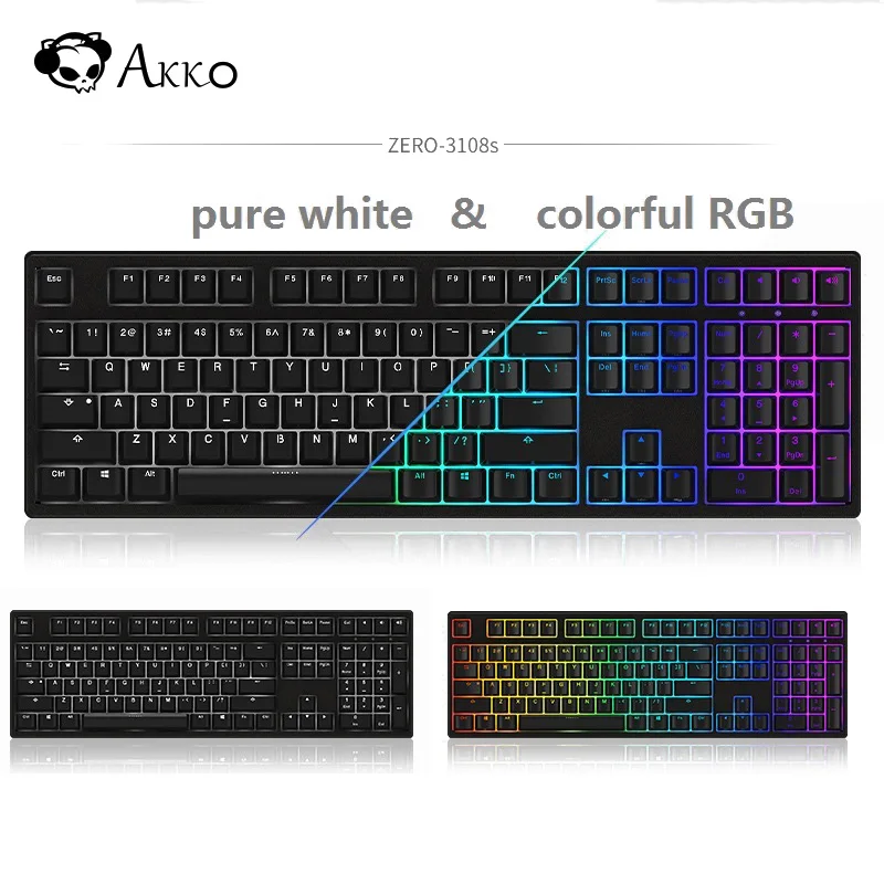 

AKKO 3108S RGB Gaming Keyboard Mechanical Backlit Computer Gamer USB Wired Cherry MX Switch Full Key Programming 108 Keys
