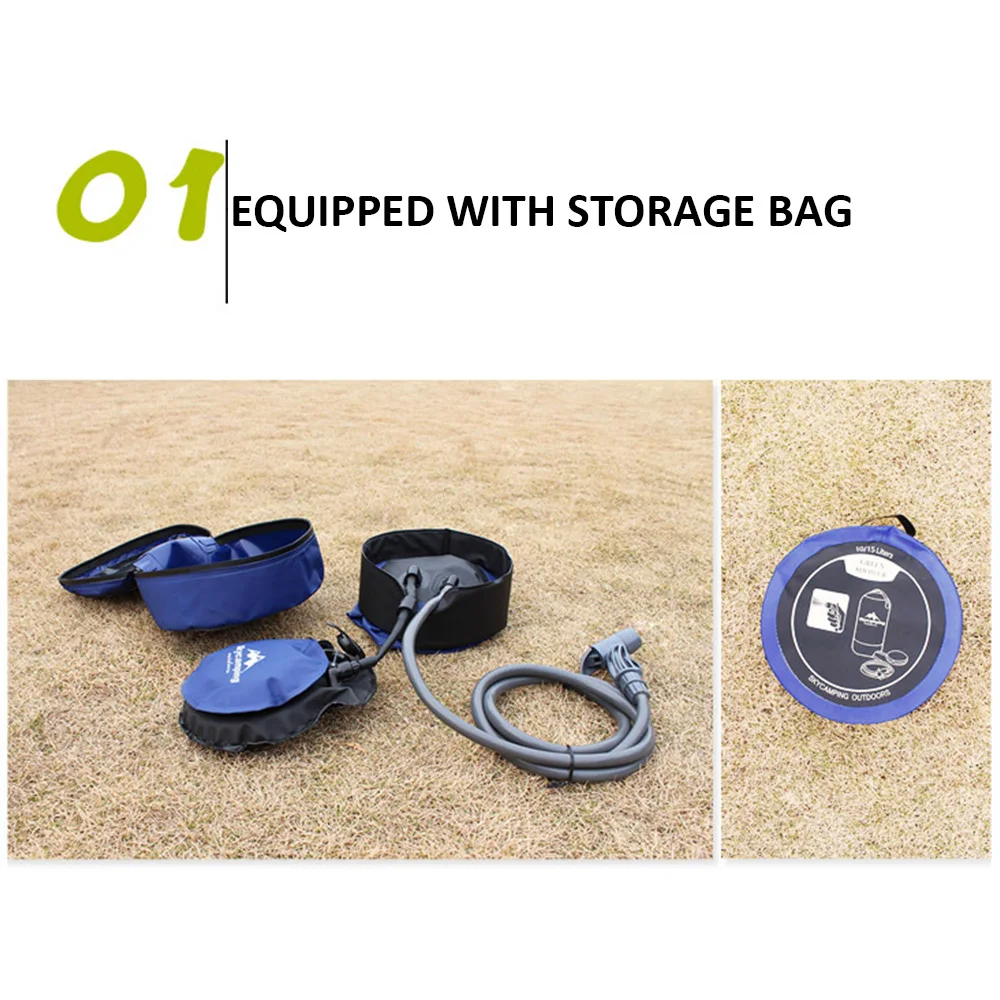 Outdoor shower bag shower 11L PVC outdoor inflatable shower pressure shower water bag portable camp shower