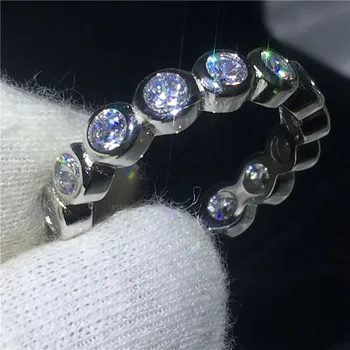 925 Sterling silver Eternity Wedding/Engagement Rings 11