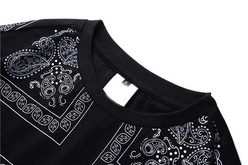 Dark Icon Bandana Футболка мужская женская с вырезом лодочкой Paisly мужские футболки хип-хоп Футболка уличная одежда