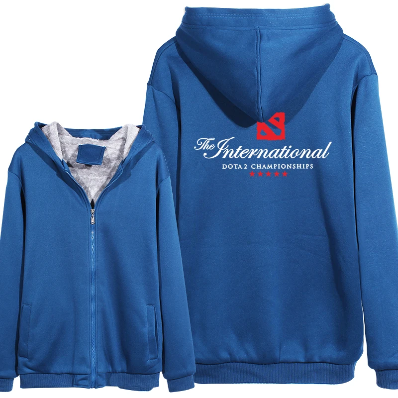 New pullover Winter Warm WOW Hoodie Game Dota 2 Coat Jacket Coat Men Thick Fleece Zipper Sweatshirt