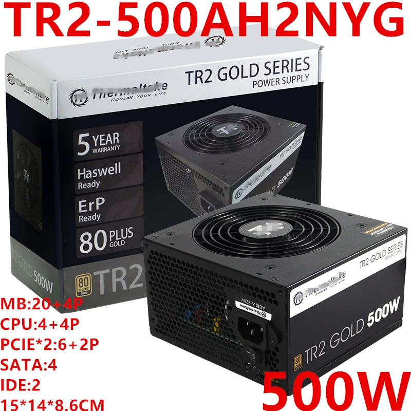 Блок питания для Thermaltake(Tt) TR2 GOLD 500W ATX 12V 80plus Gold Game Silent источник питания 500W блок питания TR2-500AH2NYG