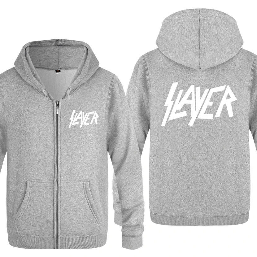 Slayer Рок Группа толстовки мужские мужские s молния с капюшоном флис толстовки кардиганы
