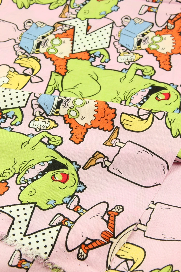 Полуметр мультфильм печати искусственная хлопчатобумажная ткань для одежды платье пижамы ткань B513