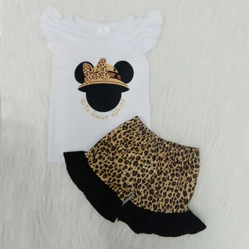 

Boutique Girls Clothing Set Cartoon Mouse Baby Girls Clothes Set Lovely Toddler Girl Tops + Shorts Children Suit Kids Clothes