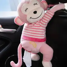 Креативная мультяшная плюшевая обезьяна, автомобильная интерьерная подвесная бумажная коробка для салфеток, бумажная коробка для дома и офиса, подушка, аксессуары для интерьера