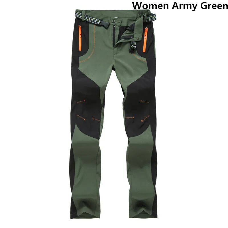 Army Green Thin Осенне-зимние плотные флисовые штаны для женщин, повседневные Стрейчевые теплые водонепроницаемые ветрозащитные Мягкие штаны, спортивные штаны, походные брюки-карго - Цвет: Army Green Thin