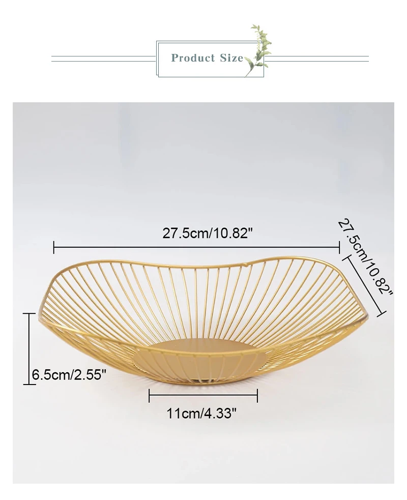 Корзина для фруктов для дома, гостиной, фруктовый шкафчик для закусок, корзина для хранения мелочей, металлический провод, золотой полый Креативный дизайн