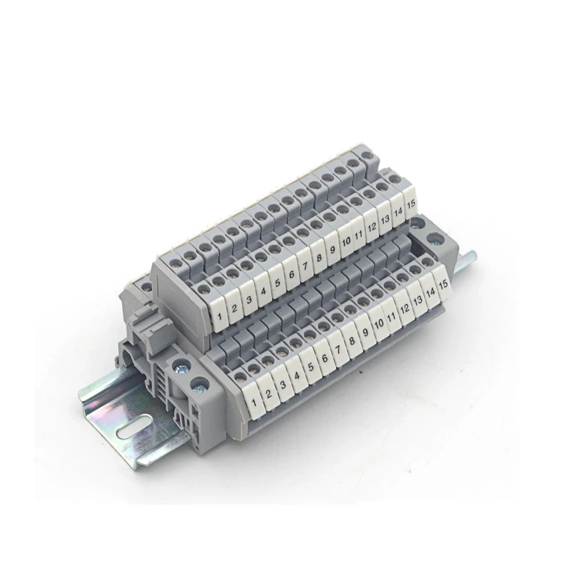 Aexit 5 Pcs MBKKB2.5 Bornier à Niveau Double Sur Rail DIN 24