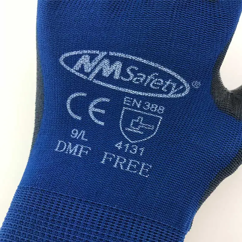 24 Pieces/12 Pairs PU Palm Coated Knitted Nylon Cotton Safety Glove CE Certificated Mechanic Protective Working Gloves
