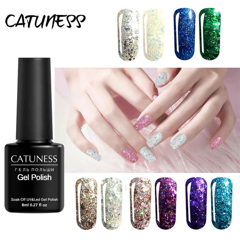 CATUNESS 3D Алмазный Гель-лак для ногтей 8 мл Алмазная серия Светодиодный УФ-гель