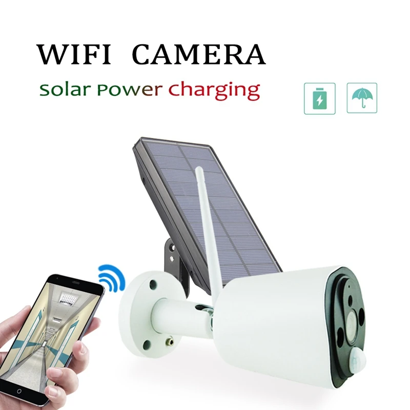 

1080P Solar Power Camera 2MP Wireless Wifi Security Surveillance Waterproof Outdoor Camera IR Night Vision Solar Power HD Cam