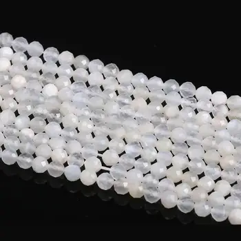

Natural Stone Beads Small Beads White moon stone 2,3 mm Section Loose Beads for Jewelry Making Necklace DIY Bracelet (38cm)