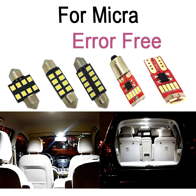 

100% Perfect White Error Free LED bulb Interior Dome Map Trunk light kit For Nissan Micra K11 K12 K13 K14 (1993-2019)