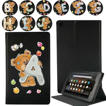 

Multicolor Leather Tablet Stand Cover Case for Amazon Fire 7 / HD 8 / HD 10 Foldable Tablet Protective Case+Stylus