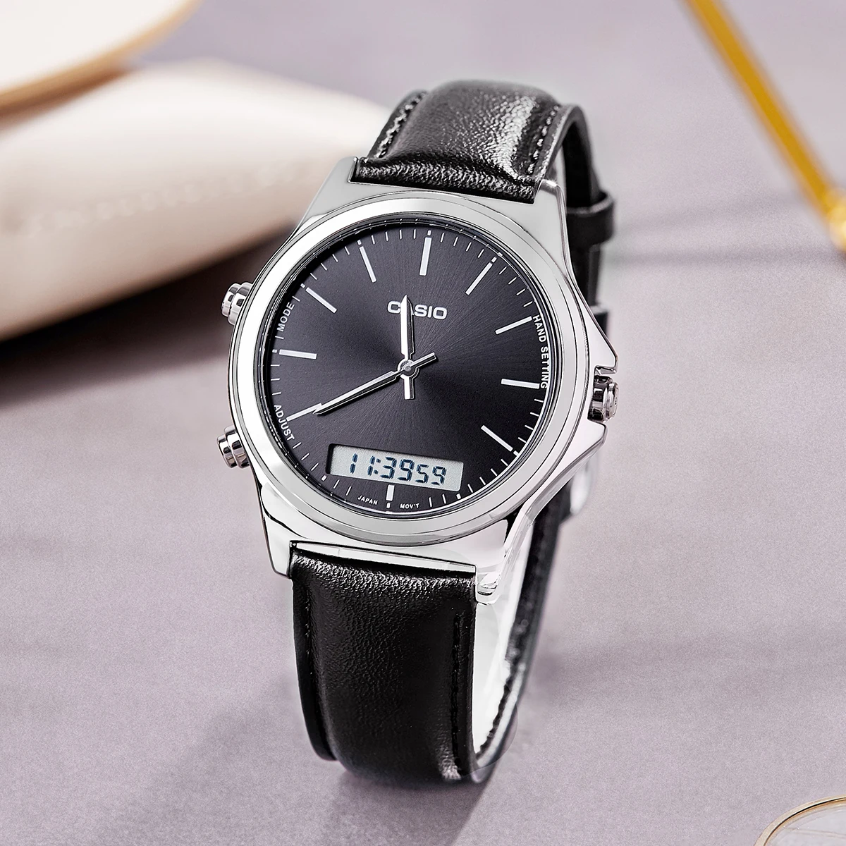 カシオ時計の男性トップセット50メートル防水クォーツクロノグラフ