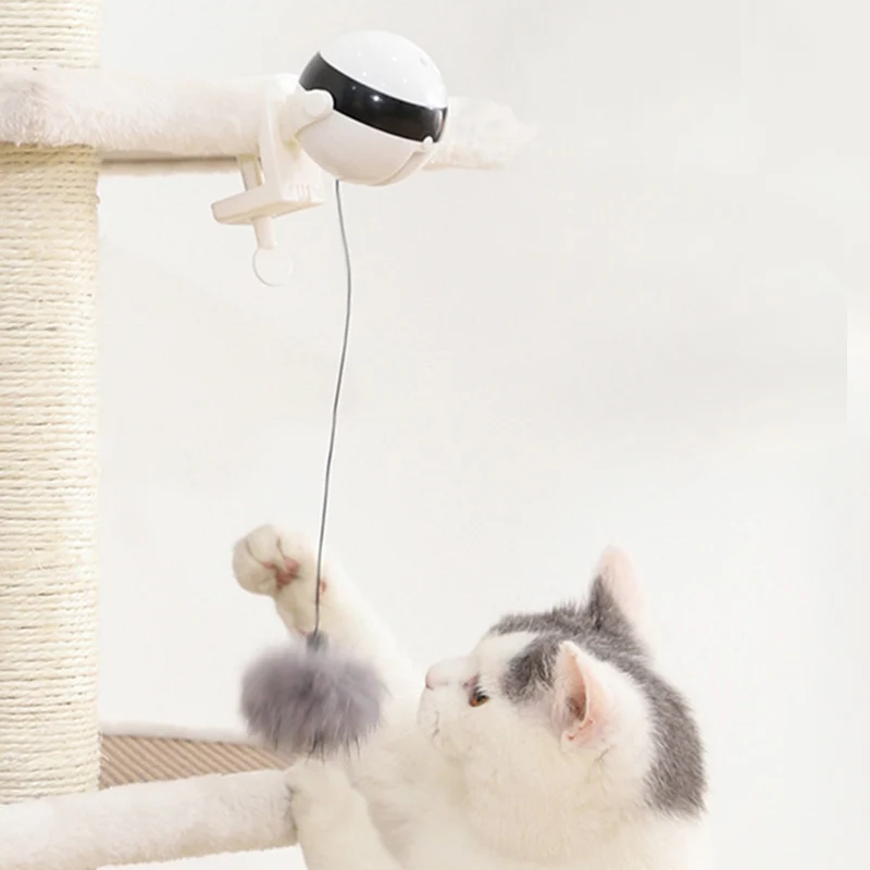 Новая самоиграющаяся игрушка для кошек, прорезыватель для кошек, Автоматический подъемный Электрический мяч с пушистым мячом XSD88