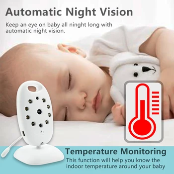 

With 8 lullabies wireless video baby monitor 2.0 inch color camera two-way call night vision infrared LED temperature monitoring