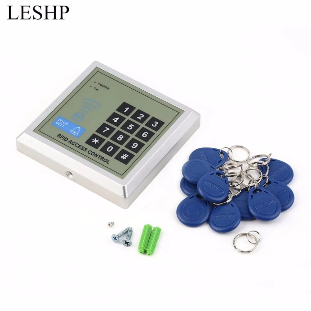 

LESHP Security Electronic RFID Proximity Entry Door Lock Access Control System + 10 Key Fobs Password Access Control Door Opener