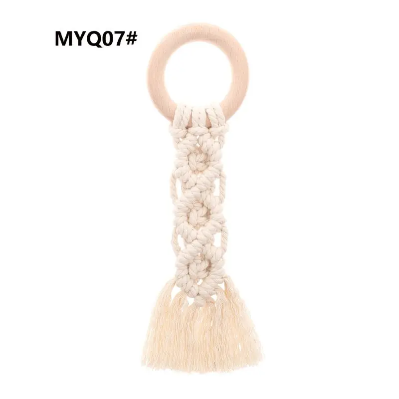 Hot Sale New Organic Macrame Teether Boho Teething Ring Baby Sensory Toy Natural Cotton Teething Toy Gender Neutral Baby Toy