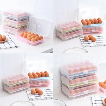 

15 grids Egg Refrigerator Fresh Box Eggs Holder Kitchen Storage Food Boxes Container V8Y9 Preservation Organizer Egg V4Z8